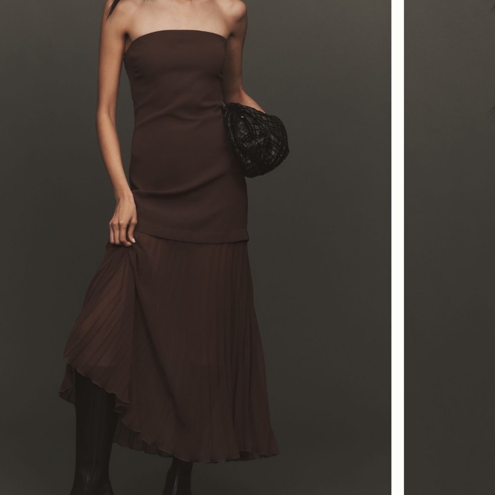 Anthropologie Chocolate Strapless Dress